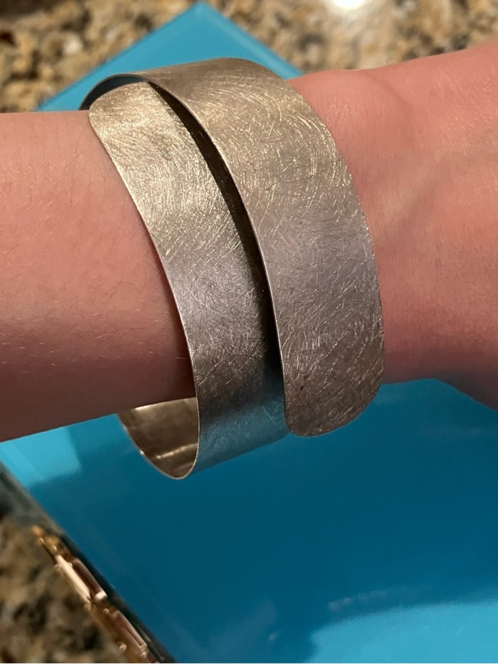 Brushed Vintage Sterling Silver Bracelet - Picture 7 of 11